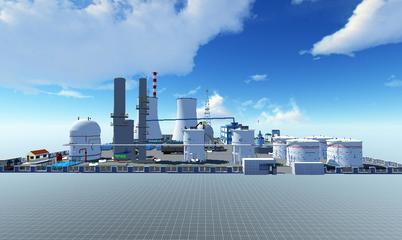 化工厂3D场景 - 模模搭 | 物联网3D可视化应用平台